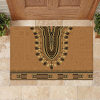 Brown African Dashiki With Fijian Tapa Pattern Rubber Doormat LT14 - Polynesian Pride