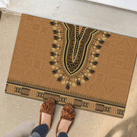 Brown African Dashiki With Fijian Tapa Pattern Rubber Doormat LT14 - Polynesian Pride