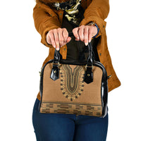 Brown African Dashiki With Fijian Tapa Pattern Shoulder Handbag LT14 One Size Brown - Polynesian Pride