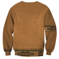 Brown African Dashiki With Fijian Tapa Pattern Sweatshirt