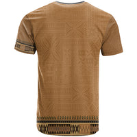 Brown African Dashiki With Fijian Tapa Pattern T Shirt