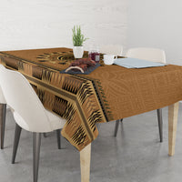 Brown African Dashiki With Fijian Tapa Pattern Tablecloth LT14 - Polynesian Pride