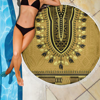 Gold African Dashiki With Fijian Tapa Pattern Beach Blanket