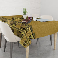 Gold African Dashiki With Fijian Tapa Pattern Tablecloth LT14 - Polynesian Pride