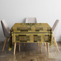 Gold African Dashiki With Fijian Tapa Pattern Tablecloth LT14 - Polynesian Pride