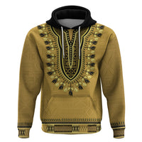 Gold African Dashiki With Fijian Tapa Pattern Zip Hoodie