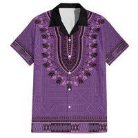 Purple African Dashiki With Fijian Tapa Pattern Family Matching Puletasi and Hawaiian Shirt LT14 Dad's Shirt - Short Sleeve Purple - Polynesian Pride