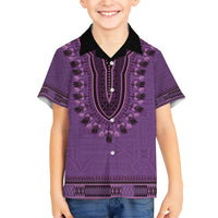 Purple African Dashiki With Fijian Tapa Pattern Hawaiian Shirt