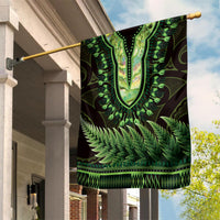 Lime Green African Dashiki With Aotearoa Maori Garden Flag Paua Shell Mix Silver Fern