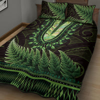 Lime Green African Dashiki With Aotearoa Maori Quilt Bed Set Paua Shell Mix Silver Fern