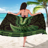 Lime Green African Dashiki With Aotearoa Maori Sarong Paua Shell Mix Silver Fern