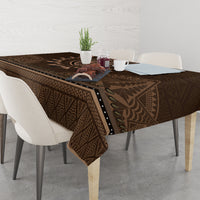 Brown African Dashiki With Tonga Ngatu Pattern Tablecloth LT14 - Polynesian Pride
