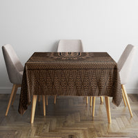 Brown African Dashiki With Tonga Ngatu Pattern Tablecloth LT14 - Polynesian Pride