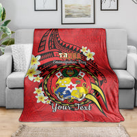 Personalised Tonga Emancipation Day Blanket Tongan Ngatu Pattern - Red Version LT14 - Polynesian Pride