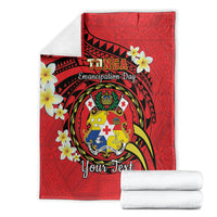Personalised Tonga Emancipation Day Blanket Tongan Ngatu Pattern - Red Version LT14 - Polynesian Pride