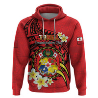 Personalised Tonga Emancipation Day Hoodie Tongan Ngatu Pattern - Red Version LT14 Pullover Hoodie Red - Polynesian Pride