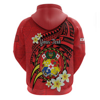 Personalised Tonga Emancipation Day Hoodie Tongan Ngatu Pattern - Red Version LT14 - Polynesian Pride
