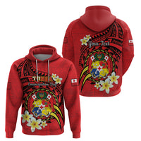 Personalised Tonga Emancipation Day Hoodie Tongan Ngatu Pattern - Red Version LT14 - Polynesian Pride