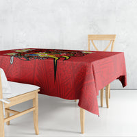 Personalised Tonga Emancipation Day Tablecloth Tongan Ngatu Pattern - Red Version LT14 - Polynesian Pride