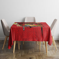 Personalised Tonga Emancipation Day Tablecloth Tongan Ngatu Pattern - Red Version LT14 - Polynesian Pride