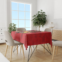 Personalised Tonga Emancipation Day Tablecloth Tongan Ngatu Pattern - Red Version LT14 - Polynesian Pride