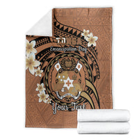 Personalised Tonga Emancipation Day Blanket Tongan Ngatu Pattern - Brown Version LT14 - Polynesian Pride