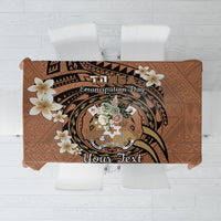 Personalised Tonga Emancipation Day Tablecloth Tongan Ngatu Pattern - Brown Version LT14 Brown - Polynesian Pride