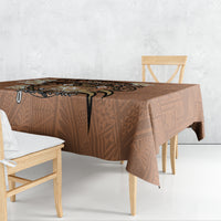 Personalised Tonga Emancipation Day Tablecloth Tongan Ngatu Pattern - Brown Version LT14 - Polynesian Pride