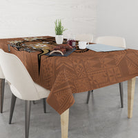 Personalised Tonga Emancipation Day Tablecloth Tongan Ngatu Pattern - Brown Version LT14 - Polynesian Pride