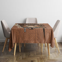 Personalised Tonga Emancipation Day Tablecloth Tongan Ngatu Pattern - Brown Version LT14 - Polynesian Pride
