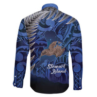 New Zealand Stewart Island Family Matching Off The Shoulder Long Sleeve Dress and Hawaiian Shirt Rakiura Kiwi Maori Glowing Sky