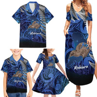 New Zealand Stewart Island Family Matching Summer Maxi Dress and Hawaiian Shirt Rakiura Kiwi Maori Glowing Sky LT14 - Polynesian Pride