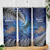 New Zealand Stewart Island Skinny Tumbler Rakiura Kiwi Maori Glowing Sky LT14 - Polynesian Pride