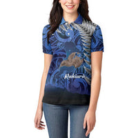New Zealand Stewart Island Women Polo Shirt Rakiura Kiwi Maori Glowing Sky