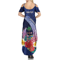 Personalised Guam Liberation Day Family Matching Summer Maxi Dress and Hawaiian Shirt Happy 80th Anniversary Fish Hook Mix Tropical Flowers