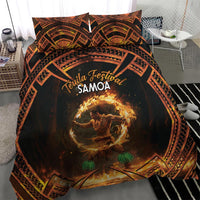 Samoa Teuila 2024 Festival Bedding Set Samoan Siva Afi With Red Gingers