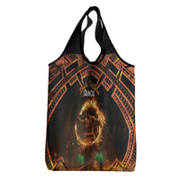 Samoa Teuila Festival Grocery Bag Samoan Siva Afi With Red Gingers