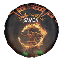 Samoa Teuila 2024 Festival Spare Tire Cover Samoan Siva Afi With Red Gingers