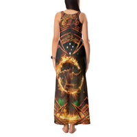 Samoa Teuila 2024 Festival Tank Maxi Dress Samoan Siva Afi With Red Gingers LT14 - Polynesian Pride