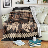 Black Samoa Siapo Teuila Flowers Blanket LT14 Black - Polynesian Pride