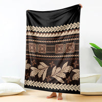 Black Samoa Siapo Teuila Flowers Blanket LT14 - Polynesian Pride