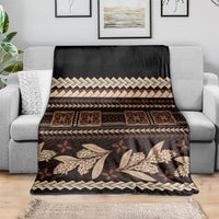 Black Samoa Siapo Teuila Flowers Blanket LT14 - Polynesian Pride