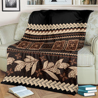 Black Samoa Siapo Teuila Flowers Blanket LT14 - Polynesian Pride