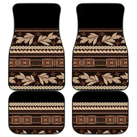 Black Samoa Siapo Teuila Flowers Car Mats LT14 - Polynesian Pride