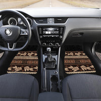 Black Samoa Siapo Teuila Flowers Car Mats LT14 Set 2pcs - Front Black - Polynesian Pride