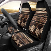 Black Samoa Siapo Teuila Flowers Car Seat Cover LT14 - Polynesian Pride