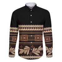 Black Samoa Siapo Teuila Flowers Family Matching Puletasi and Hawaiian Shirt