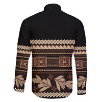 Black Samoa Siapo Teuila Flowers Family Matching Puletasi and Hawaiian Shirt