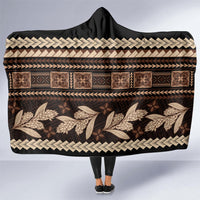 Black Samoa Siapo Teuila Flowers Hooded Blanket