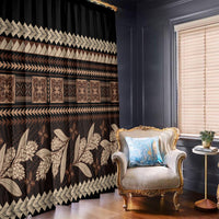 Black Samoa Siapo Teuila Flowers Window Curtain LT14 - Polynesian Pride